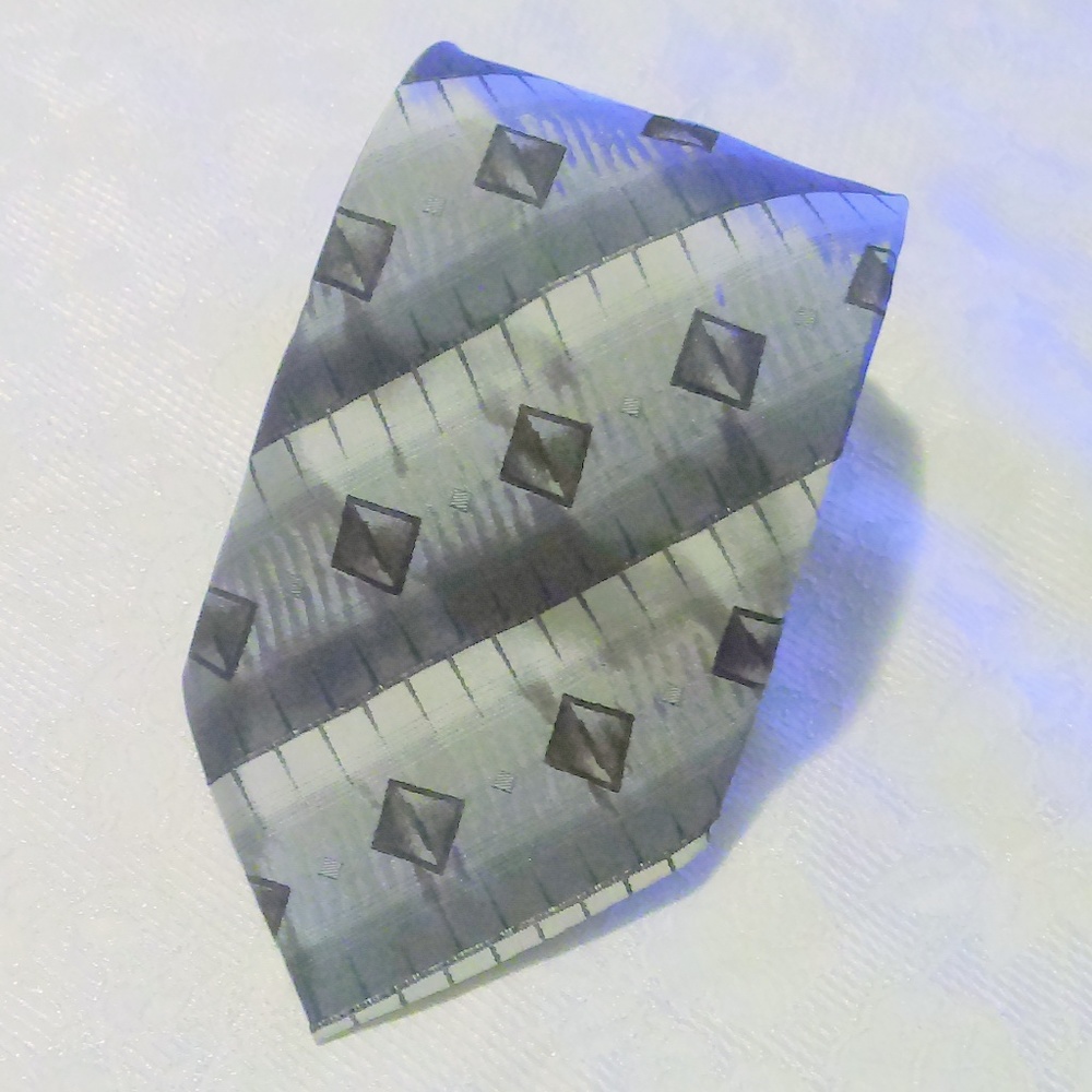 Emilio Ponti Gray Geometric Print 100% Silk Tie